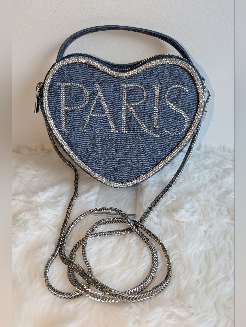 Paris Hilton Heart Denim Bag Like Now